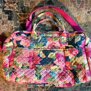 Pink Floral Vera Bradley Travel Duffel Bag